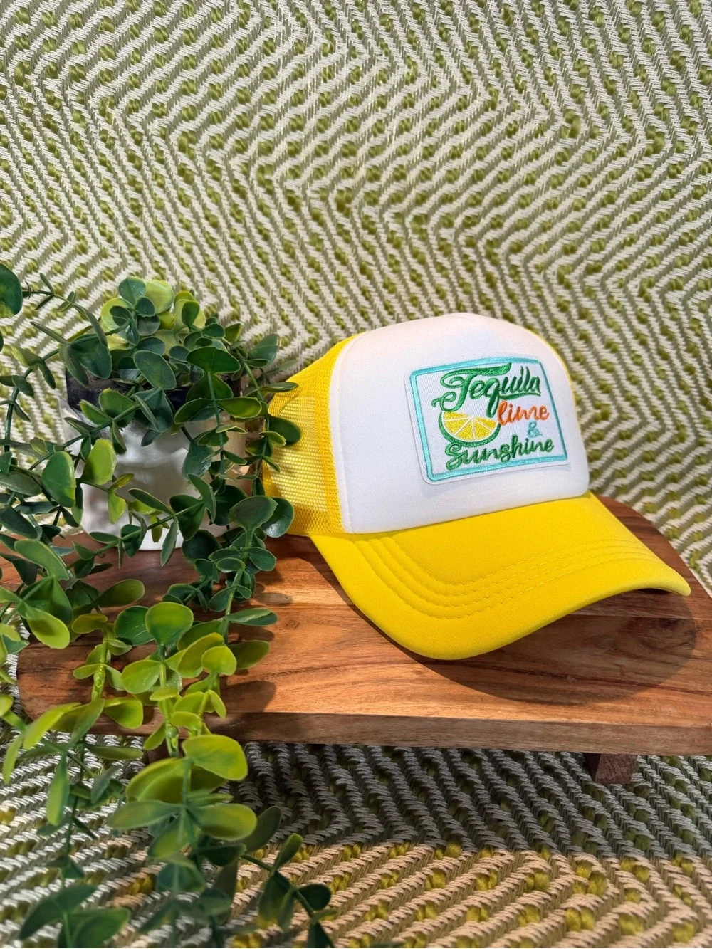 Yellow and White 'Tequila Lime & Sunshine' Trucker Hat